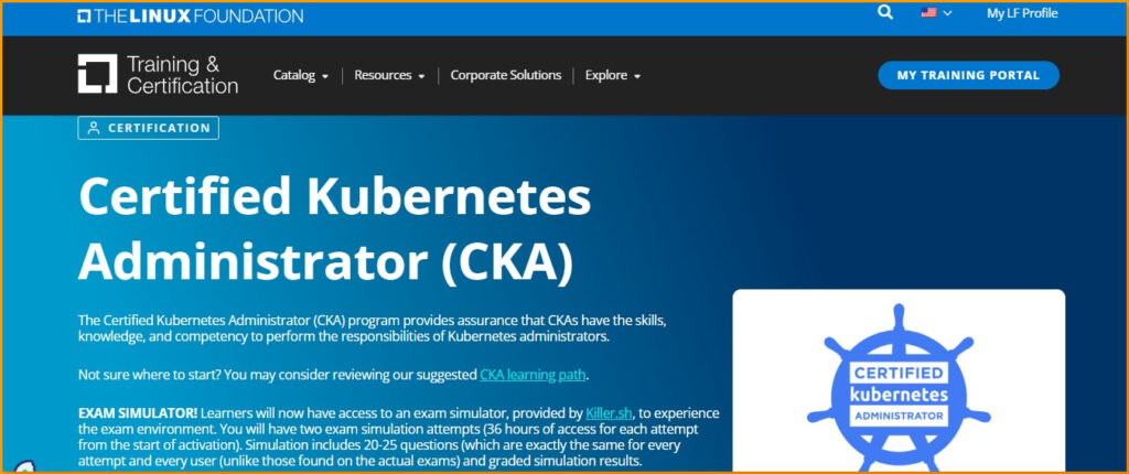 Certified Kubernetes Administrator (CKA) course by Linux Foundation