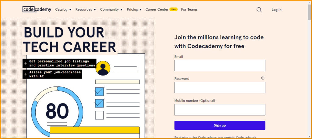 Codecademy Official Web Page