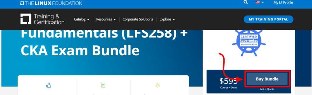 Linux Foundation Bundle Courses Enrollment Page