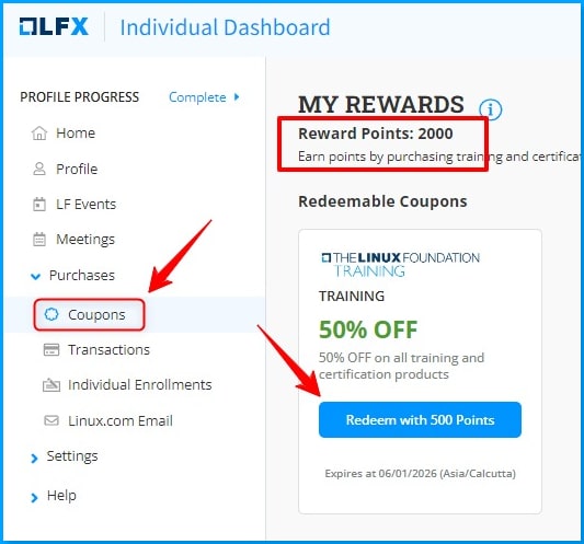 Linux Foundation Rewards Points Discount