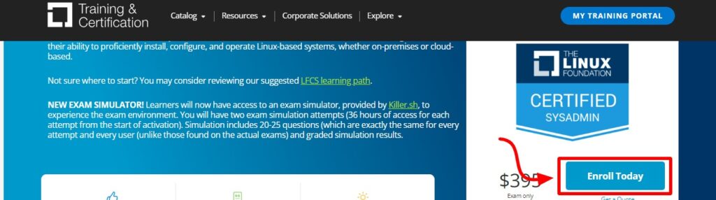Linux Foundation Sysadmin Course Enrollment